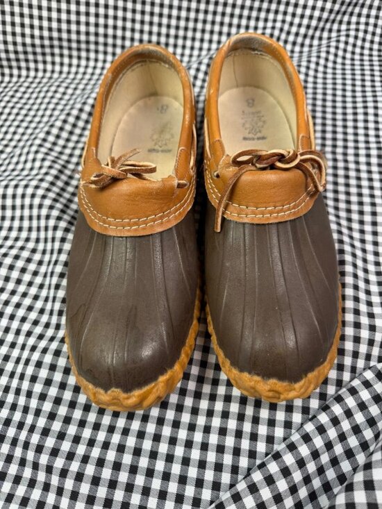 Vintage Sorel Duck Shoes Mens 8 Brown Rubber Leather Moc Toe Loafers Outdoors main image 4